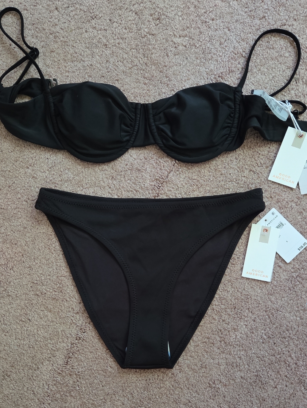 *NWT* Good American Black Underwire Bikini Set
